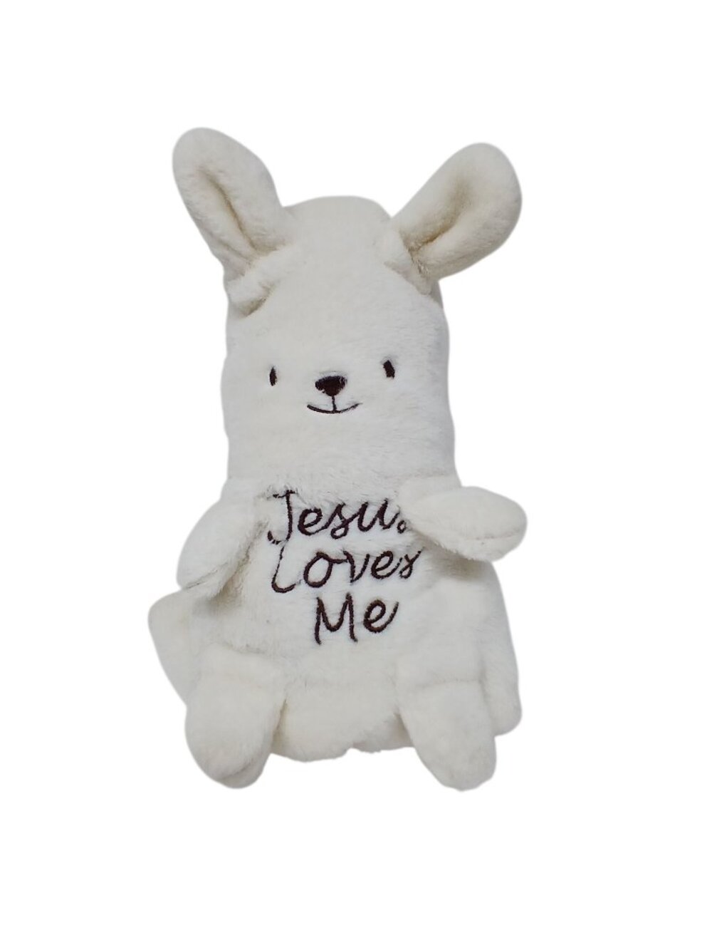 Jesus Loves Me Bunny Baby Blanket Plush 25" x 36" Soft Lovey  #D-31